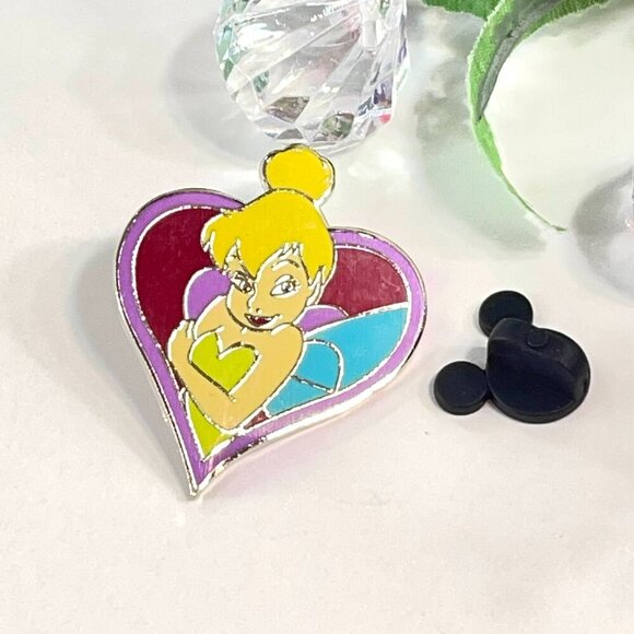 Disney Tinkerbell Fairy Trading Pin Peter Pan Heart Lapel Pin Brooch Jewelry Pin - Picture 2 of 6